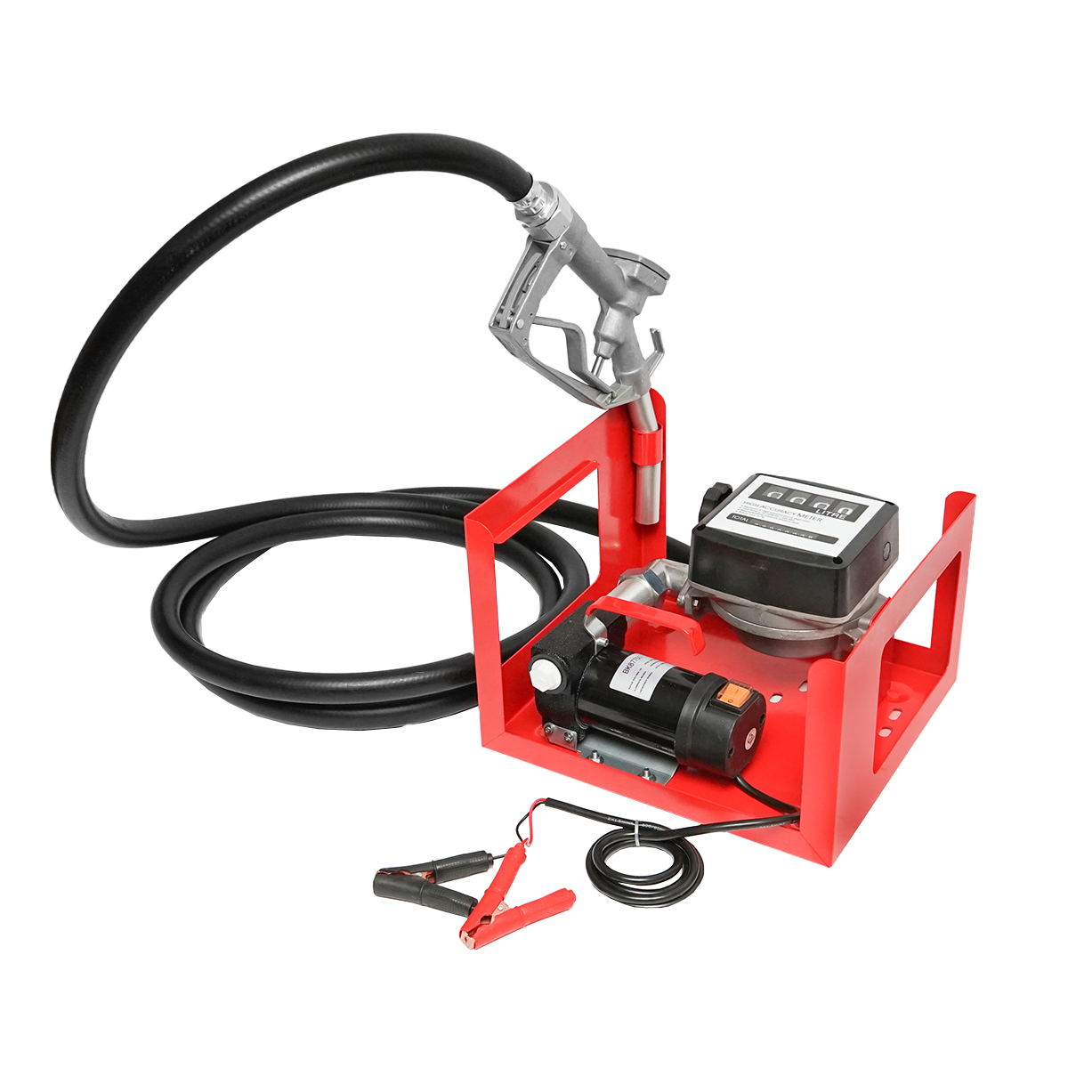 Kit pompa transfer motorina 12V, debit 40L/min cu contor, furtun aspiratie 1,5m, furtun transfer 4m si pistol Breckner Germany – imagine 2