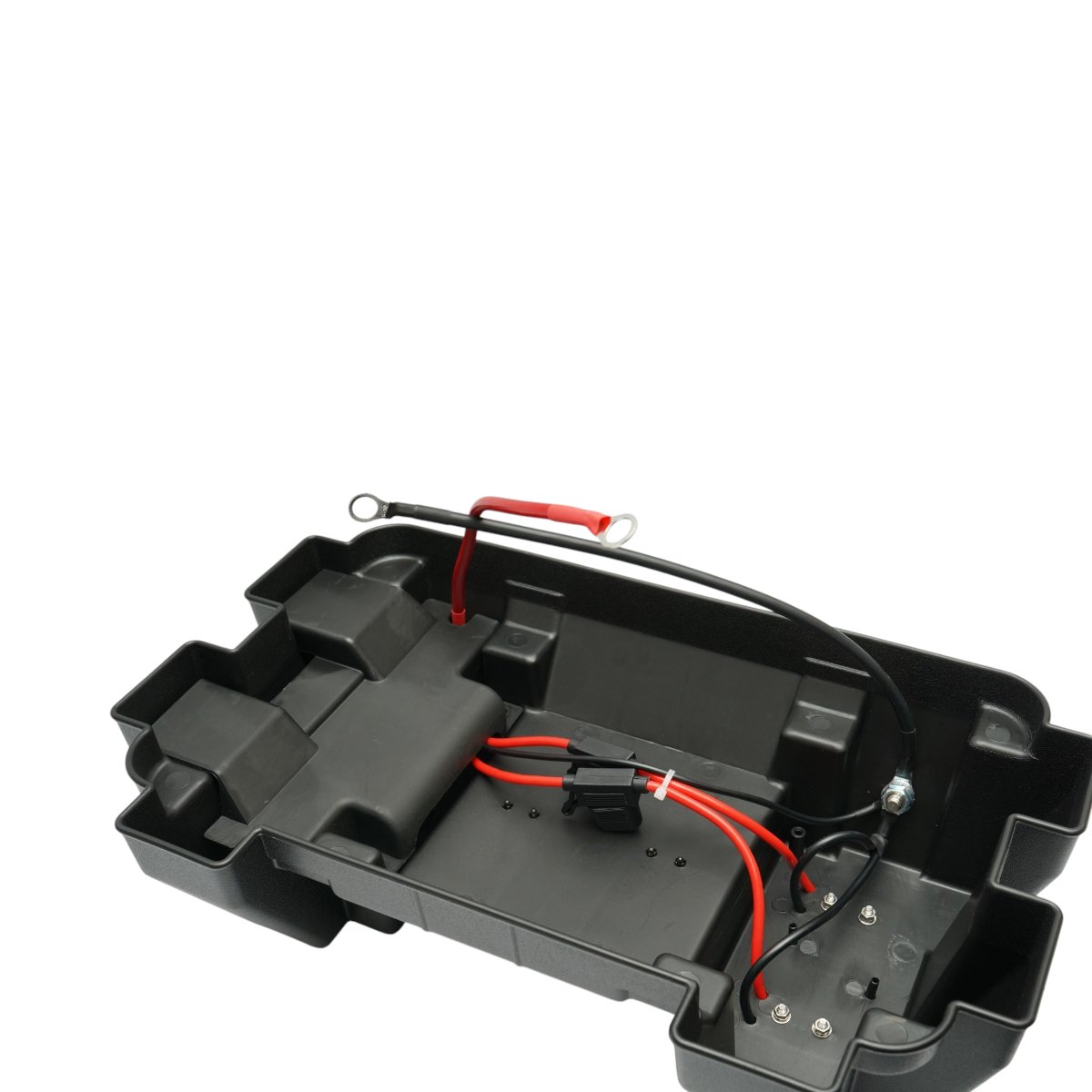 Cutie baterie auto 12V cu voltmetru DC 6-36V, afisaj LCD, intrerupator cirucit 16A, siguranta 30A, 2 prize bricheta, 2xUSB 340x195x200mm – imagine 8
