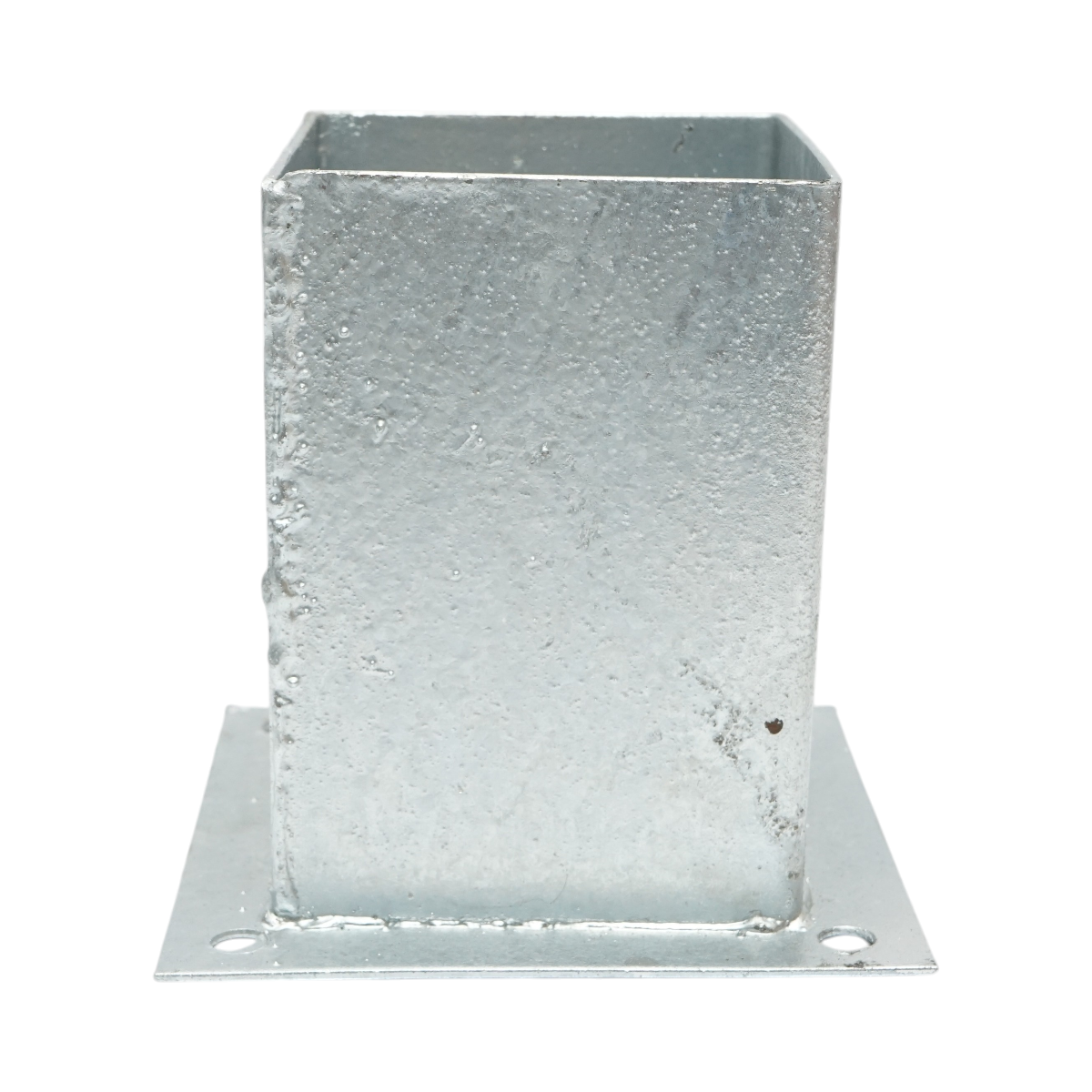 Suport stalp patrat aplicat 101x101x150mm, grosime 2mm, otel zincat – imagine 2