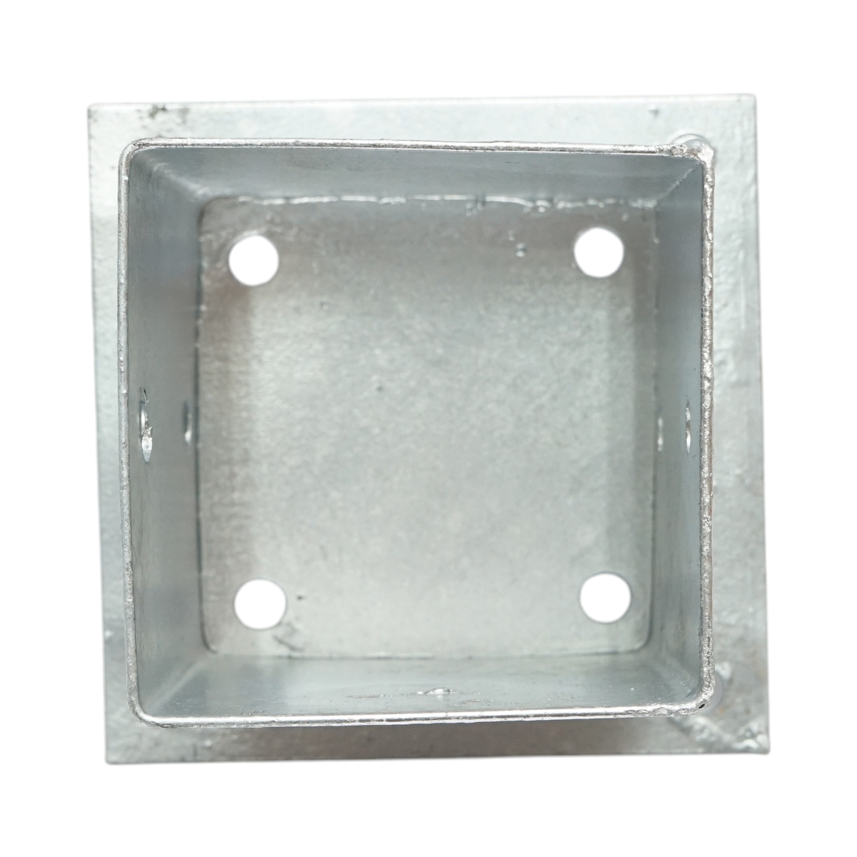 Suport stalp patrat aplicat 101x101x150mm, grosime 2mm, otel zincat – imagine 3