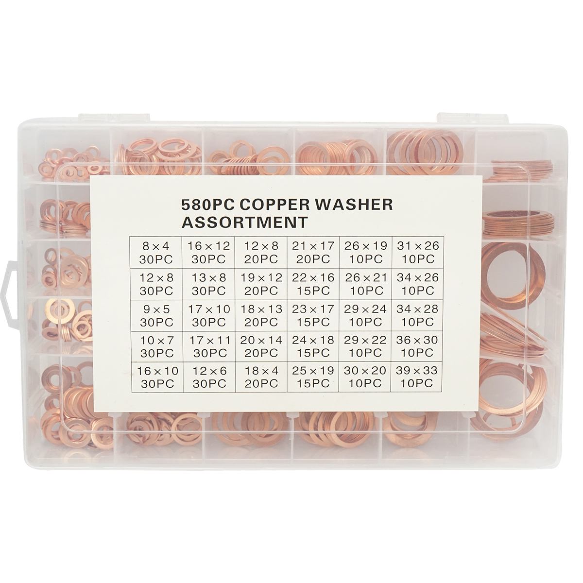 Trusa saibe cupru 580 de piese (fi4x8 --- fi30x36) – imagine 2