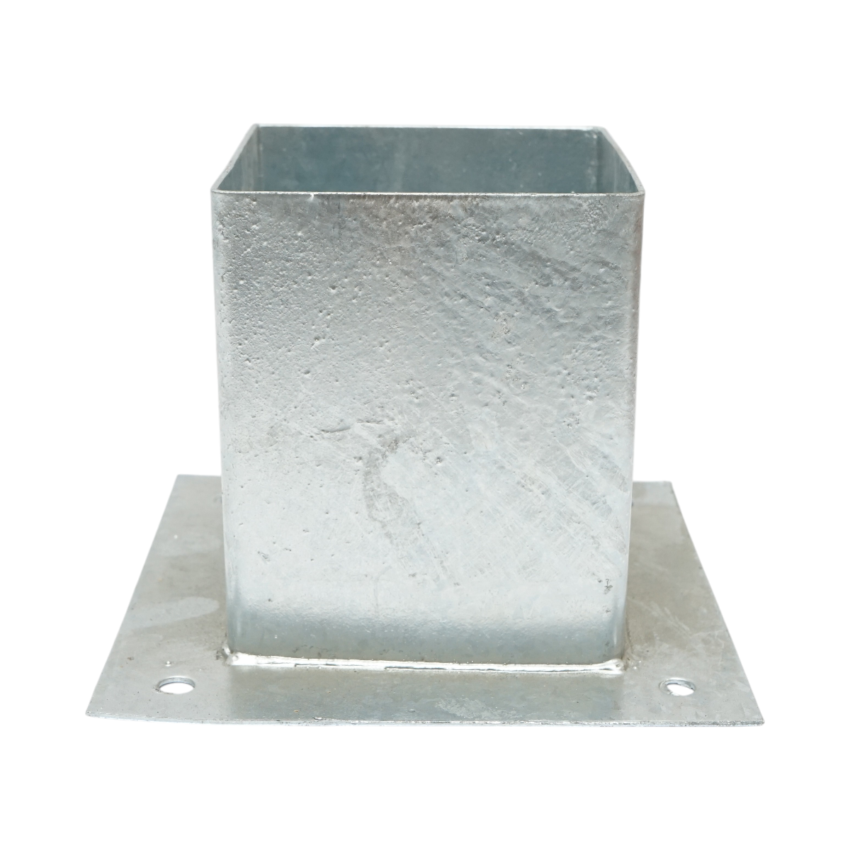 Suport stalp patrat aplicat 121x121x150mm, grosime 2mm, otel zincat – imagine 2