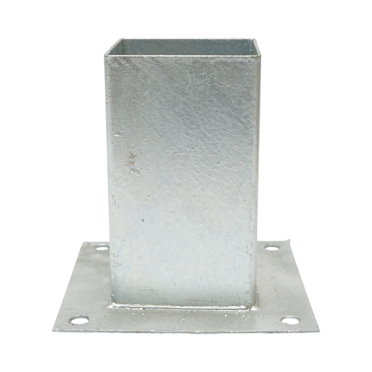 Suport stalp patrat aplicat 81x81x150mm, grosime 2mm, otel zincat – imagine 2
