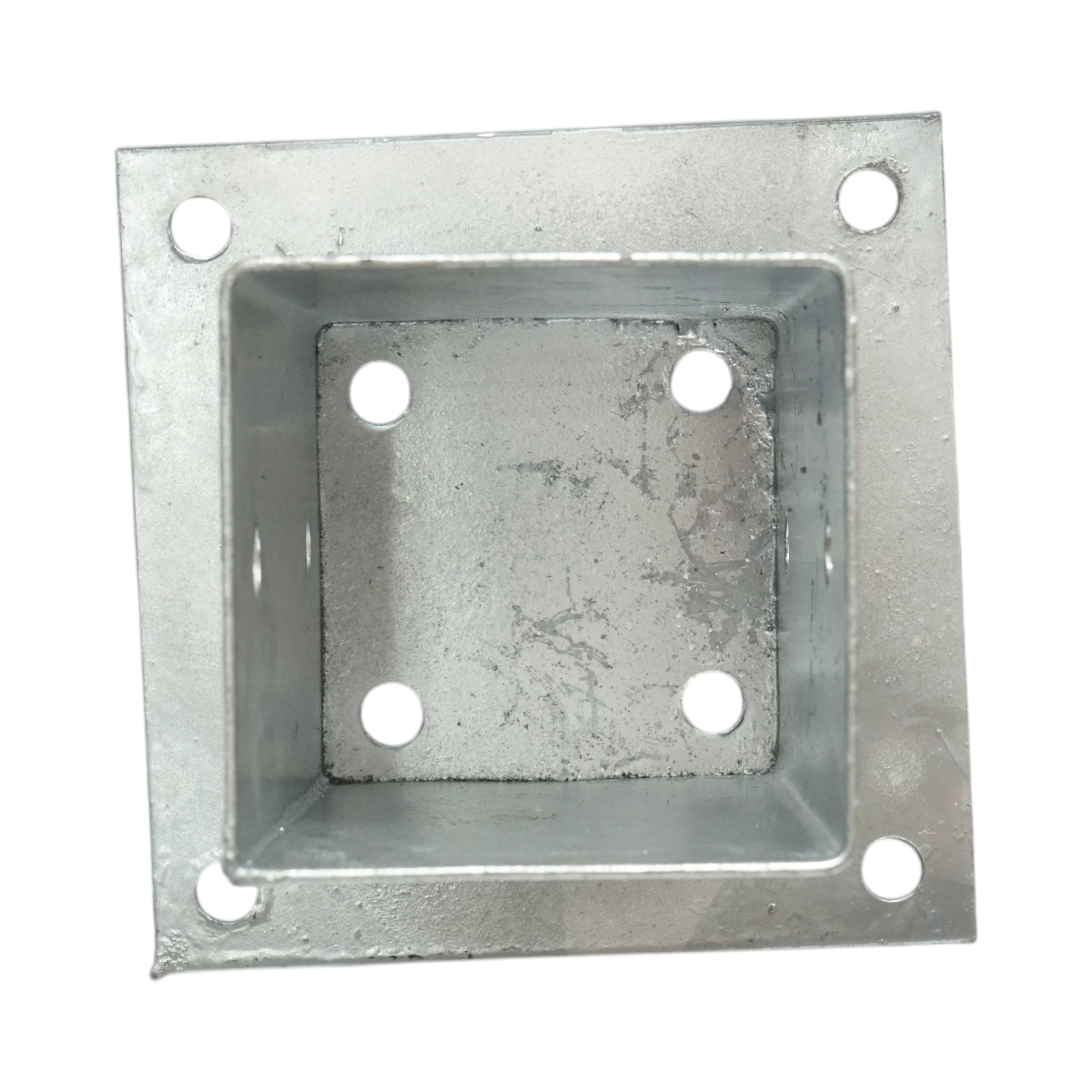 Suport stalp patrat aplicat 81x81x150mm, grosime 2mm, otel zincat – imagine 3