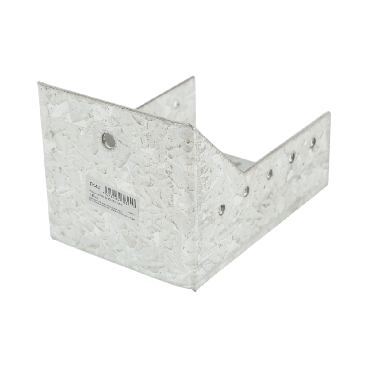 Papuc grinda tip B 80x120mm, grosime 2mm, otel zincat – imagine 3