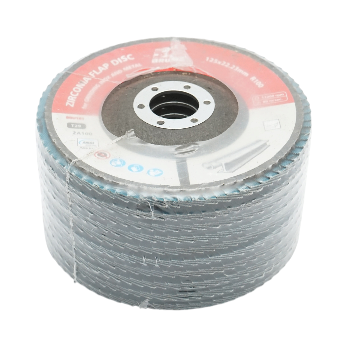 Disc lamelar abraziv cu zirconiu 125x22.23mm T29 R100 pentru slefuire, polizare metal si inox – imagine 3