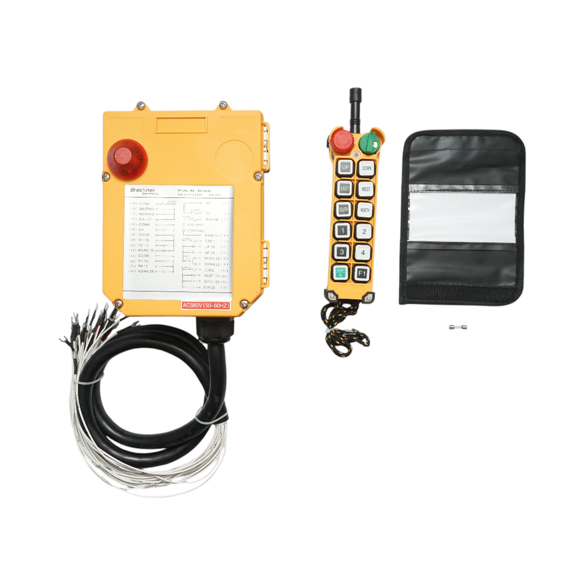 Telecomanda industriala wireless 380V AC cu 12 butoane IP65 Breckner Germany
