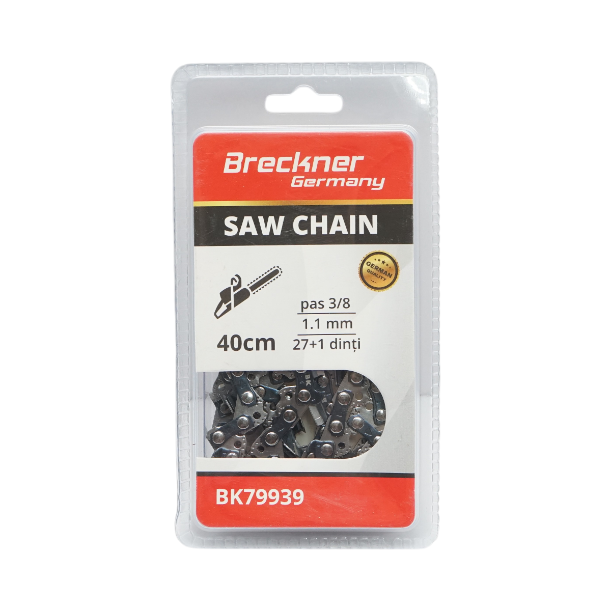 Lant drujba pas 3/8, 27+1 de dinti, 1.1mm, lungime 40cm Breckner Germany