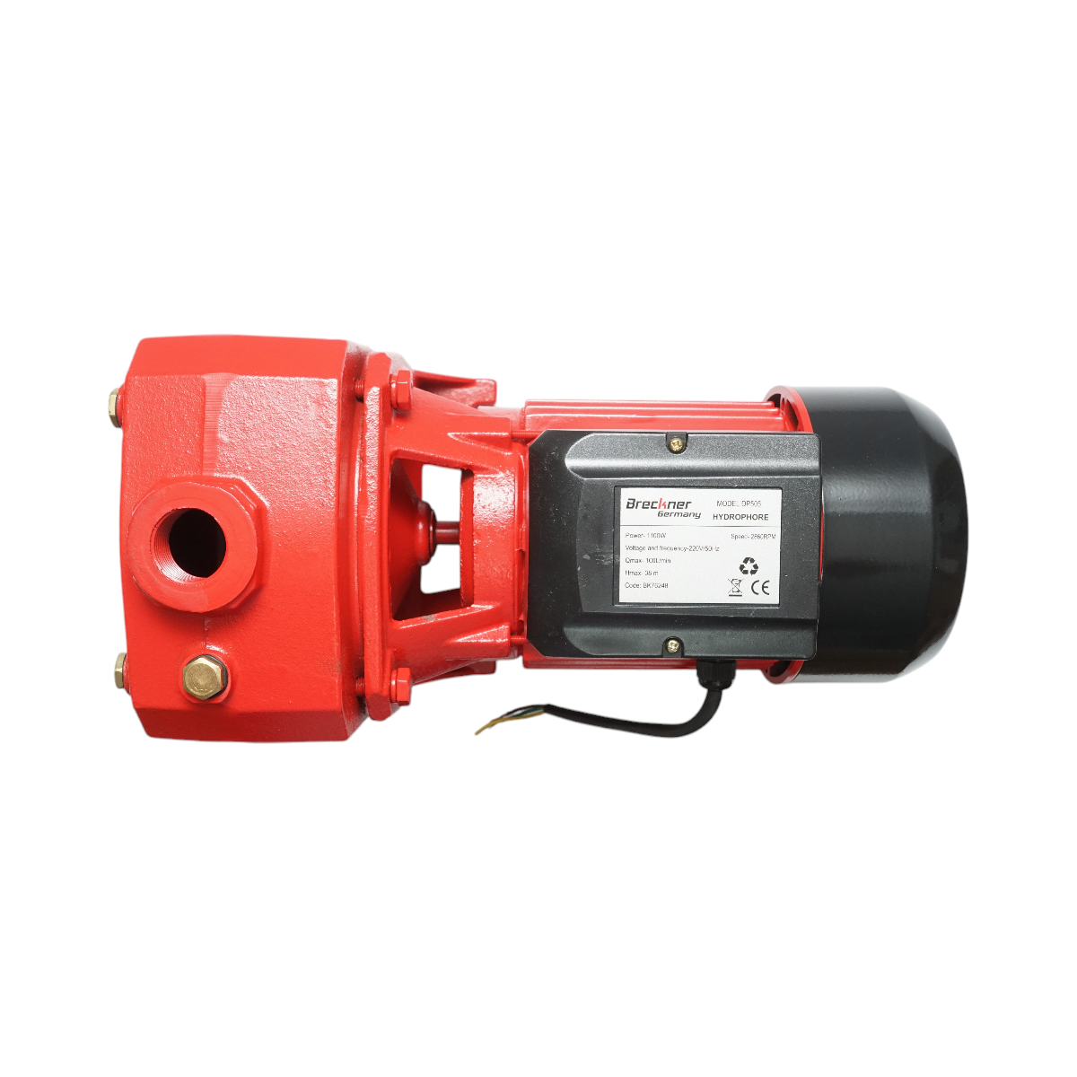 Pompa apa de suprafata autoamorsanta cu ejector 1.1KW, 220V, debit 100 L/min, H38m DP505 Breckner Germany – imagine 4