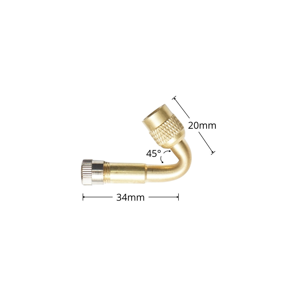 Prelungitor valva roata 45 grade, lungime 34mm