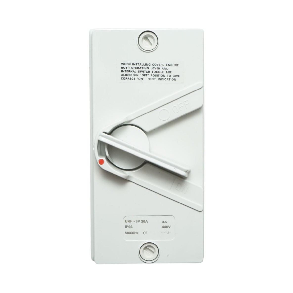 Intrerupator izolator 3P, 440V AC, 20A ON/OFF cu protectie IP66
