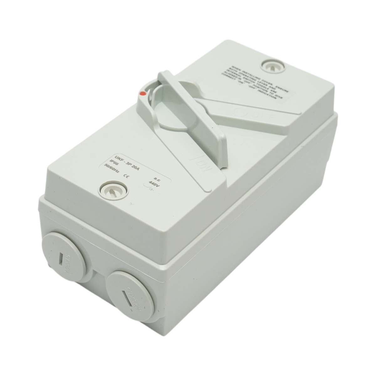 Intrerupator izolator 3P, 440V AC, 20A ON/OFF cu protectie IP66 – imagine 2