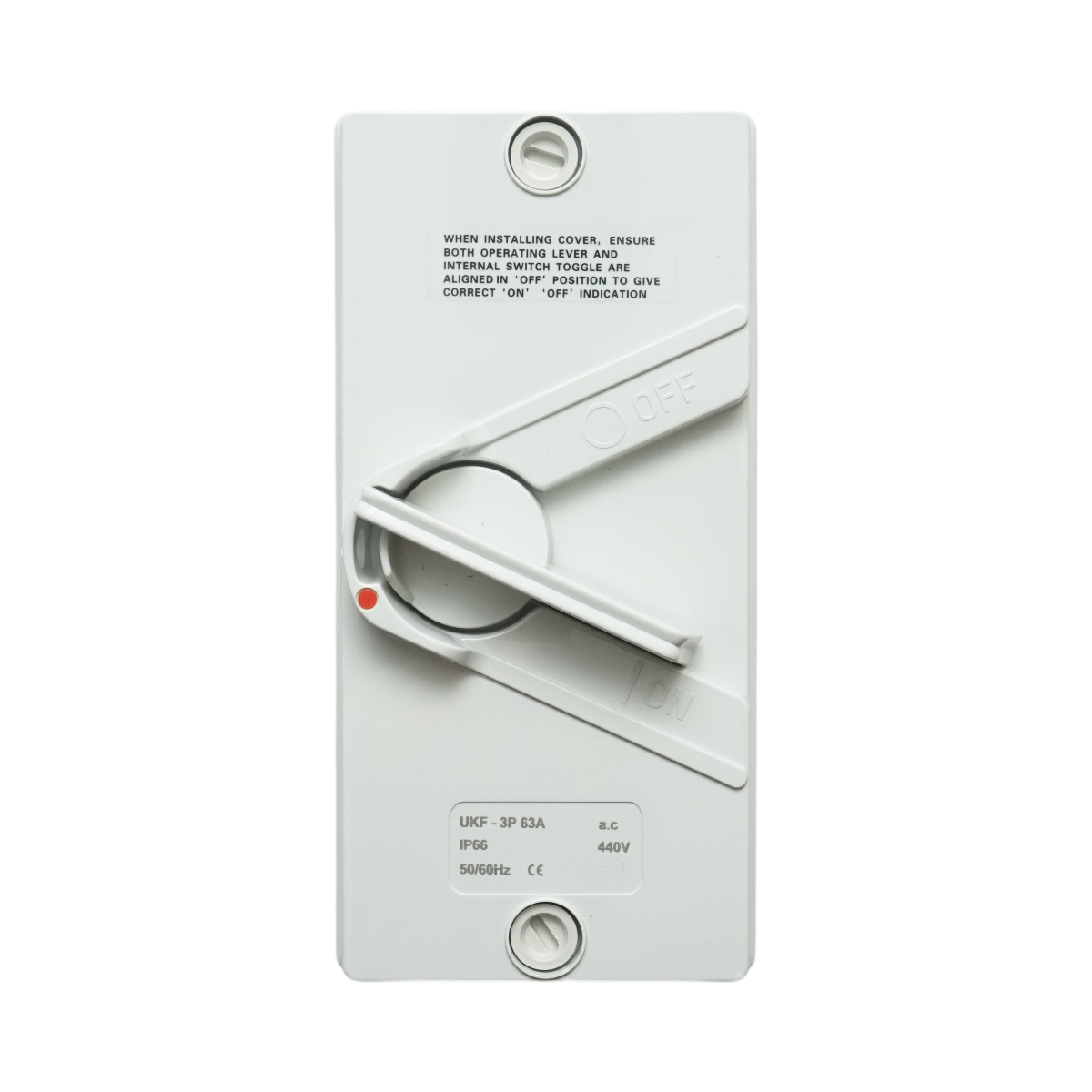 Intrerupator izolator 3P, 440V AC, 63A ON/OFF cu protectie IP66
