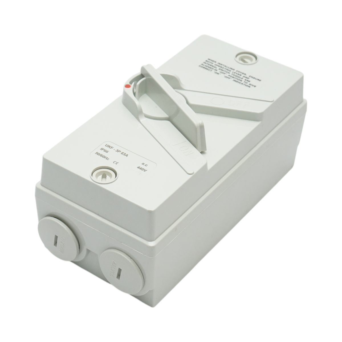 Intrerupator izolator 3P, 440V AC, 63A ON/OFF cu protectie IP66 – imagine 2