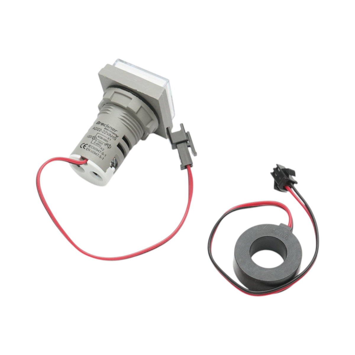 Indicator digital frecventa, ampermetru, voltmetru LED alb 0-99Hz/0-100A/50-500V AC Ø 22mm Breckner Germany – imagine 3