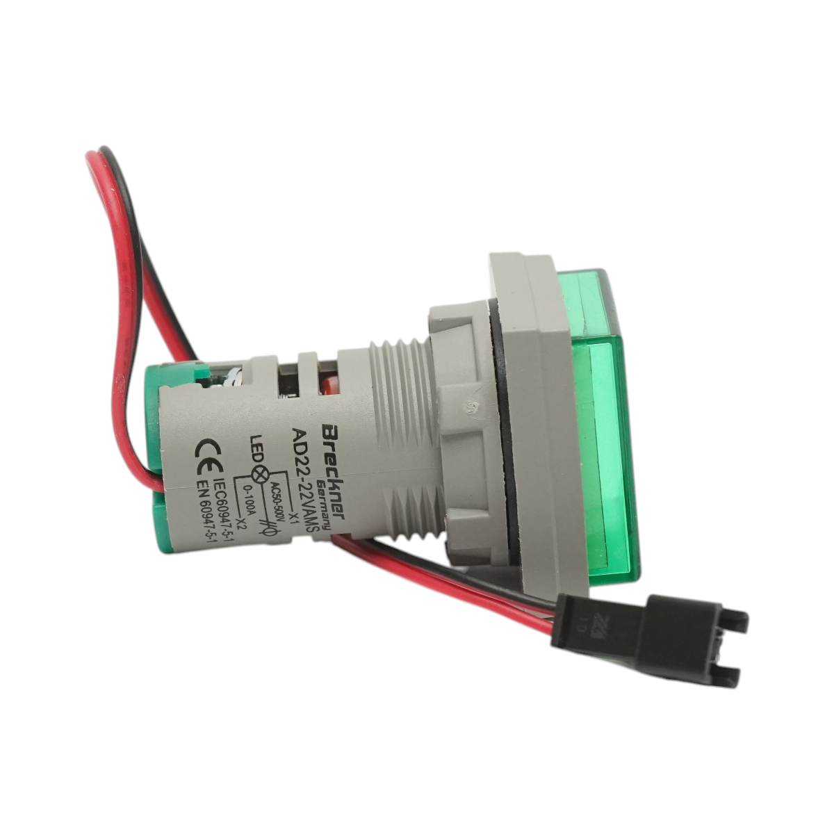 Indicator digital ampermetru si voltmetru LED alb 0-100A/50-500V AC Ø 22mm Breckner Germany – imagine 3