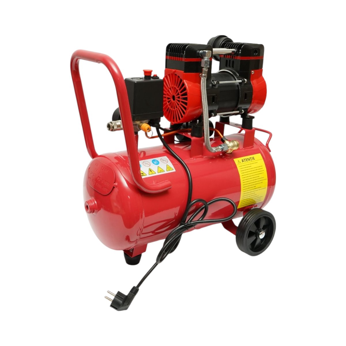 Compresor aer 24L, motor 2 cilindri 1kW/1.3CP, presiune maxima 8 bar, volum aer aspirat 130 L/min Breckner Germany – imagine 7