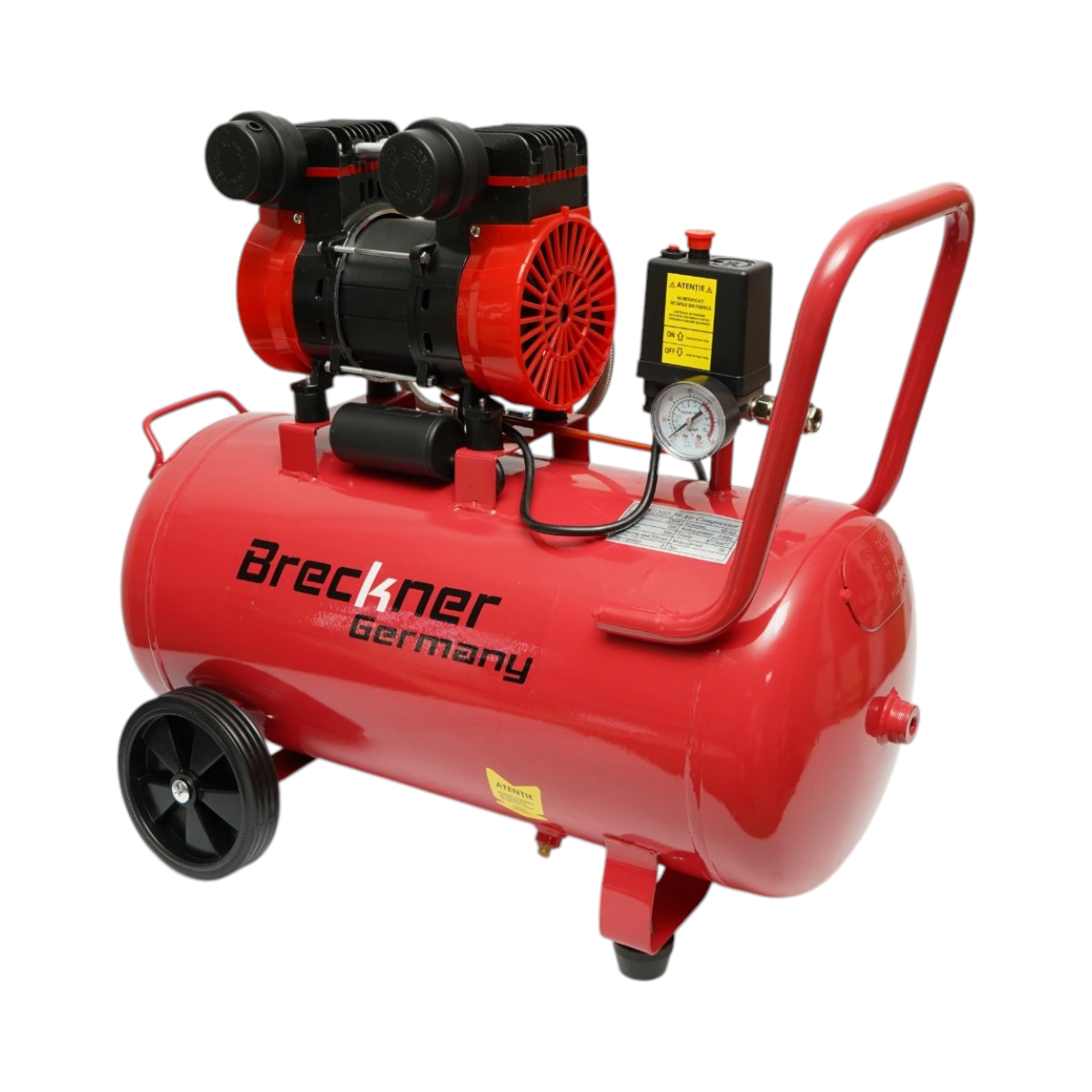 Compresor aer 50L, motor 2 cilindri 1.5kW/2.1CP, presiune maxima 8 bar, volum aer aspirat 155L/min Breckner Germany