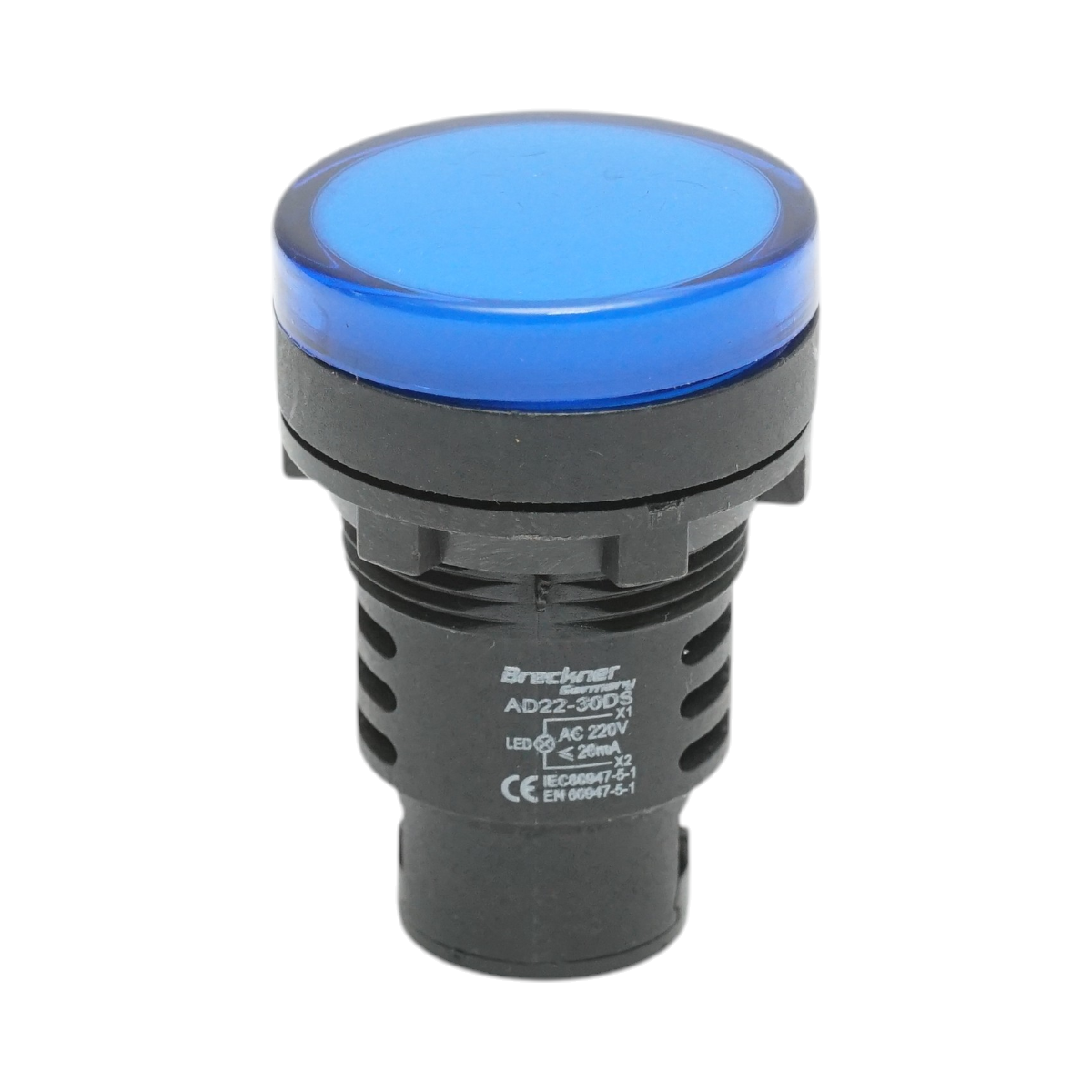 Indicator semnalizare LED albastru 220V AC 30mm Breckner Germany