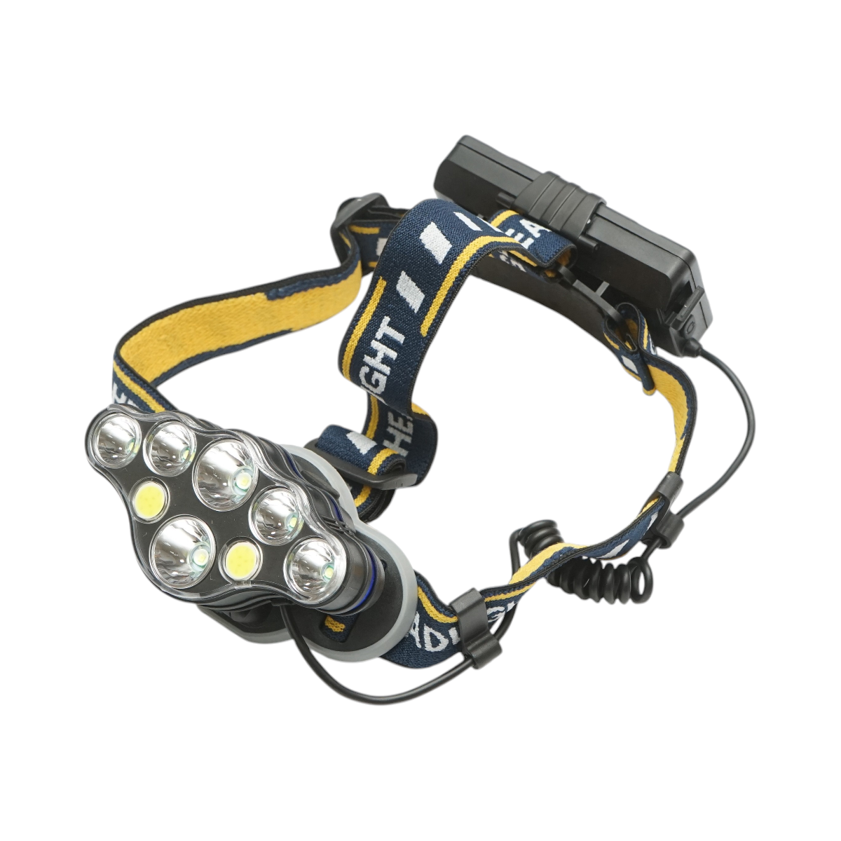 Lanterna frontala de cap cu 8 LED-uri, 3 moduri iluminare, baterie 2200mAh reincarcabila USB Crownman