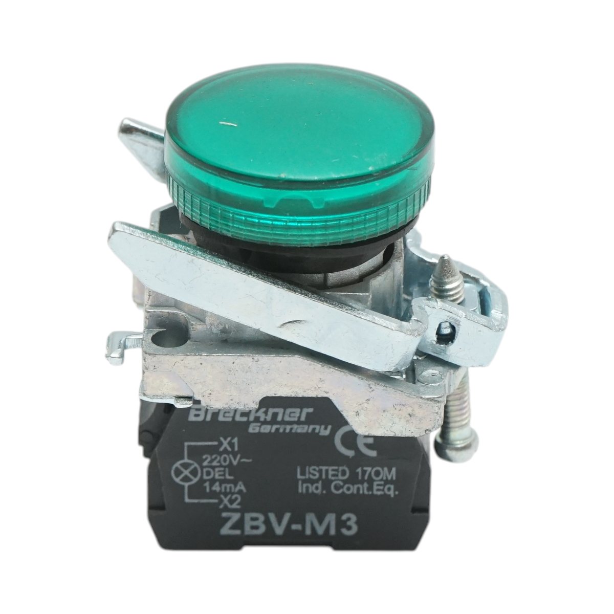 Indicator semnalizare LED verde 220V, 14mA, TB4 Breckner Germany
