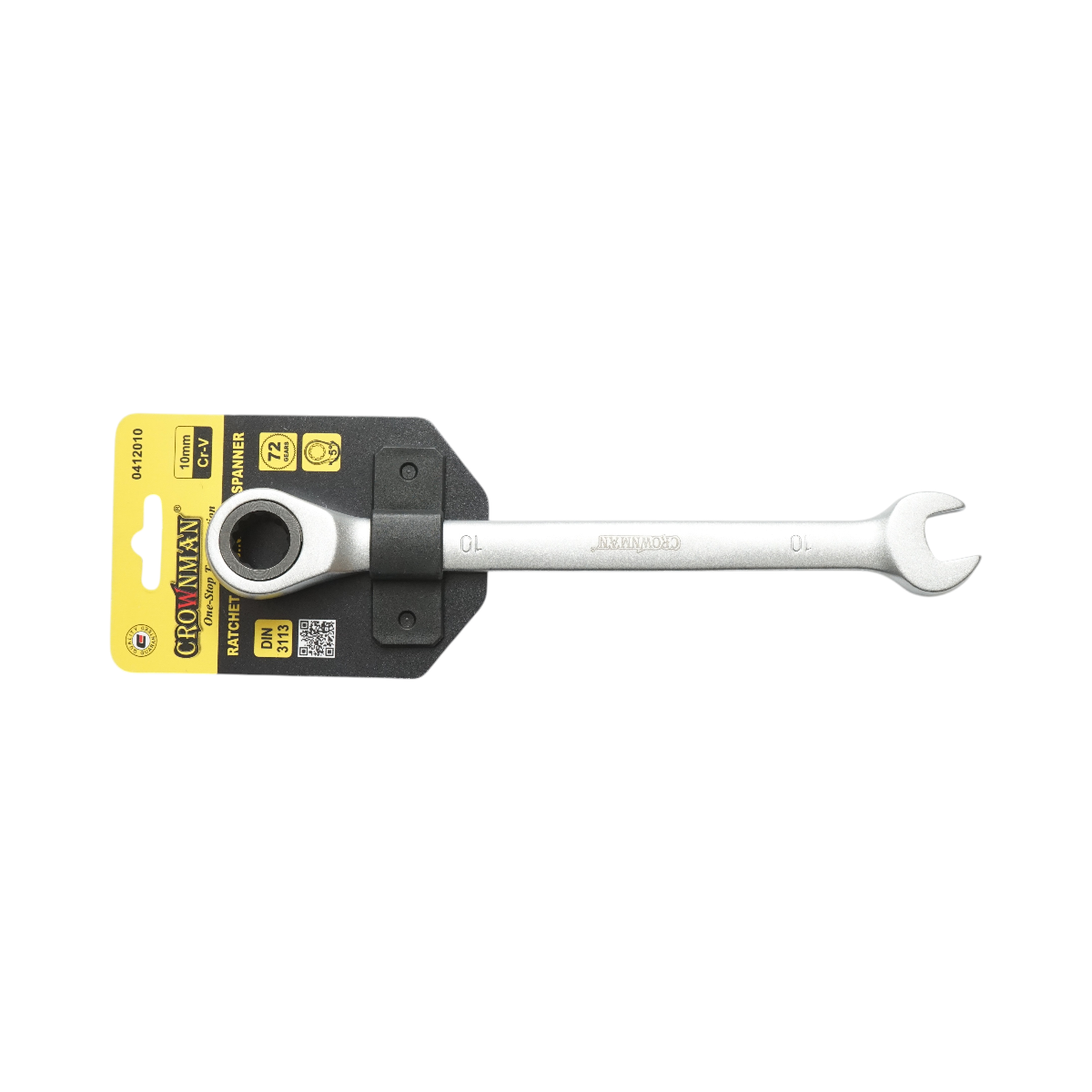 Cheie combinata fixa si inelara cu clichet 10mm Cr-V Crownman