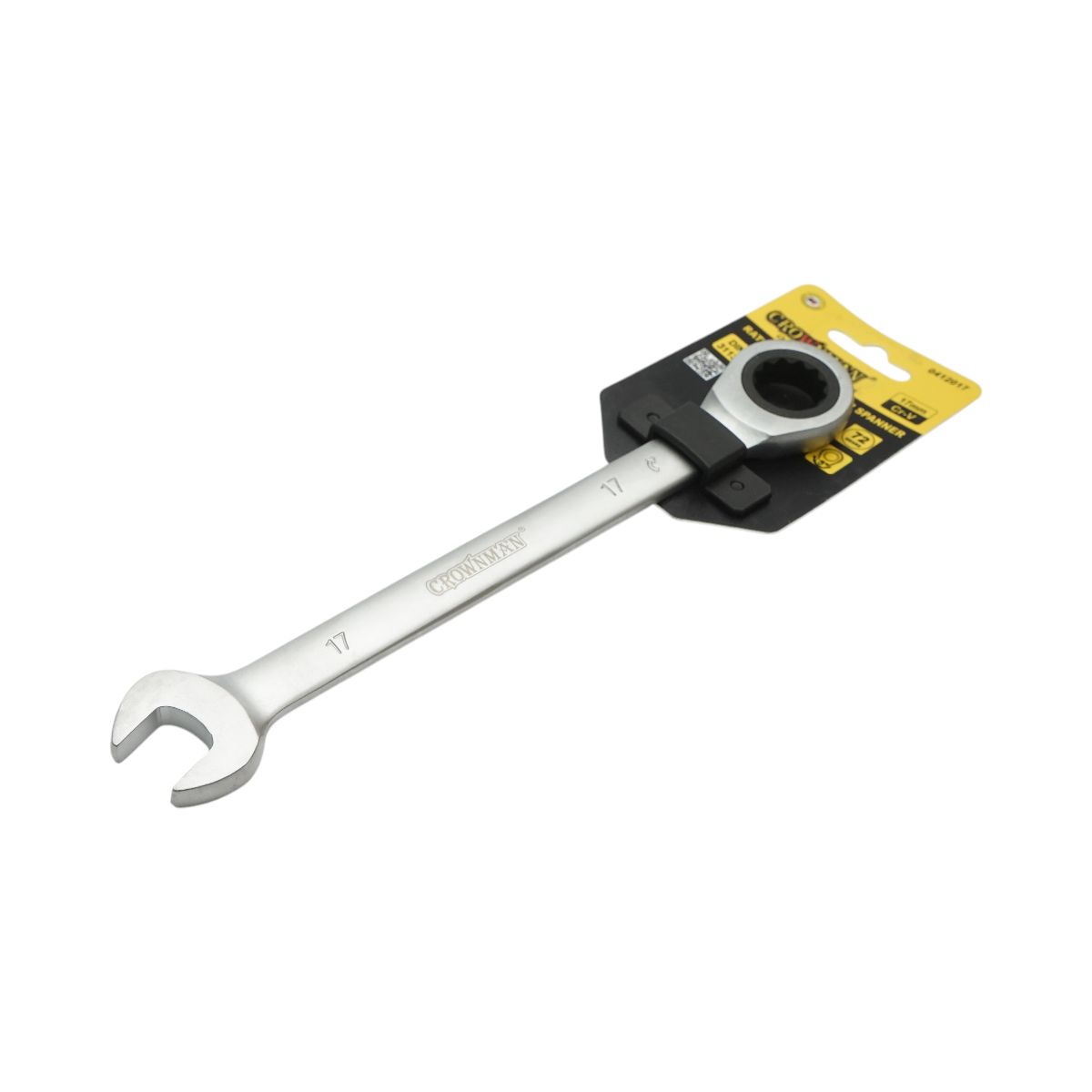 Cheie combinata fixa si inelara cu clichet 17mm Cr-V Crownman – imagine 3