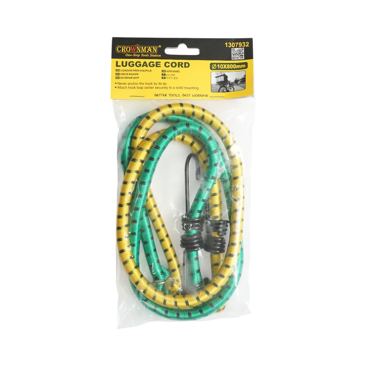 Set 2 corzi elastice cu carlige 10x800mm pentru ancorare marfa Crownman – imagine 2