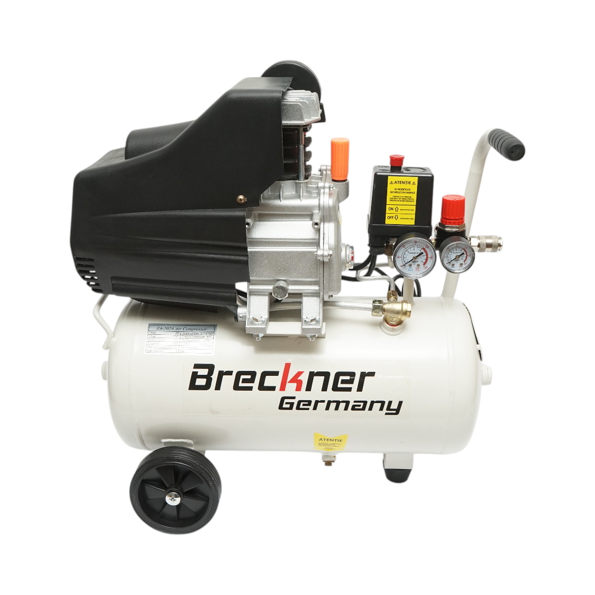 Compresor aer 24L, putere motor 1.5KW/2CP, presiune maxima 8 bar, volum aer aspirat 184 L/min Breckner Germany – imagine 2