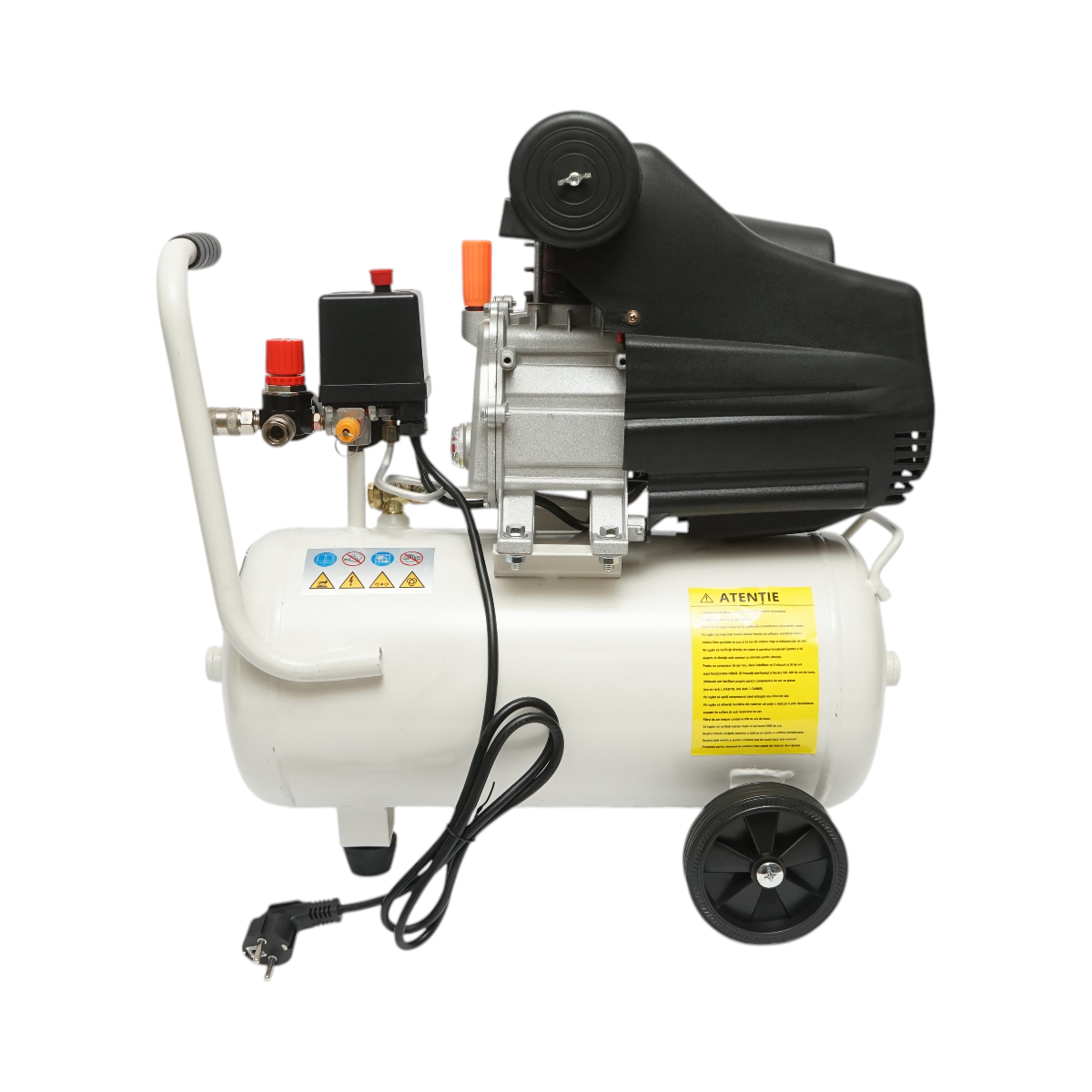 Compresor aer 24L, putere motor 1.5KW/2CP, presiune maxima 8 bar, volum aer aspirat 184 L/min Breckner Germany – imagine 3