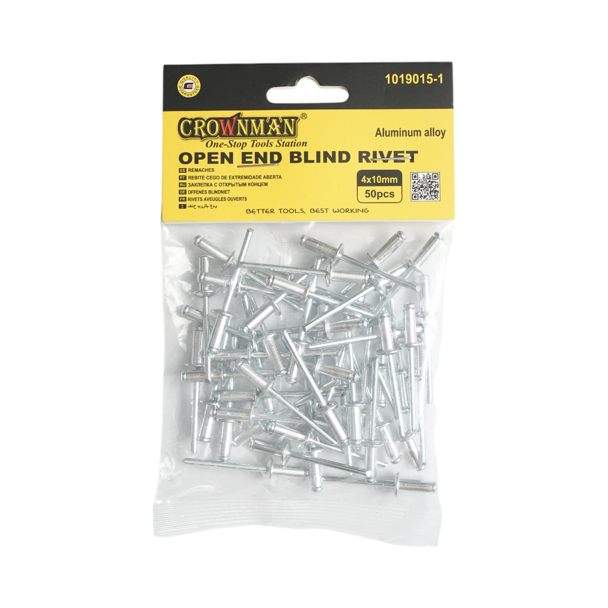 Popnit aluminiu 4x10mm 50 buc/set Crownman
