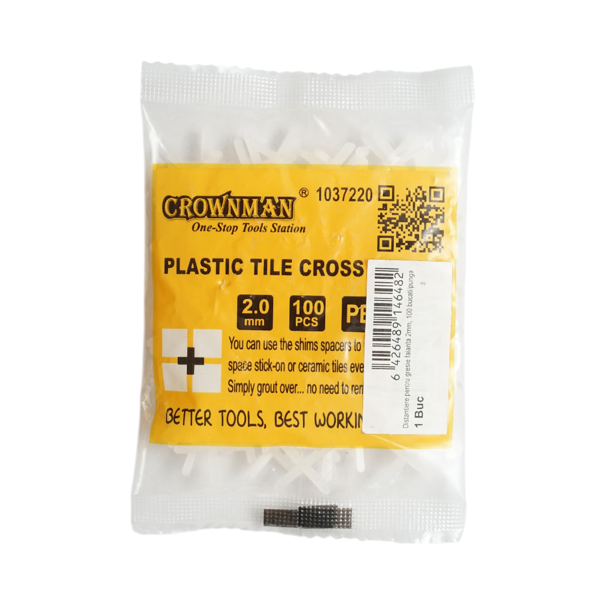 Distantiere gresie si faianta 2mm 100 buc/set Crownman