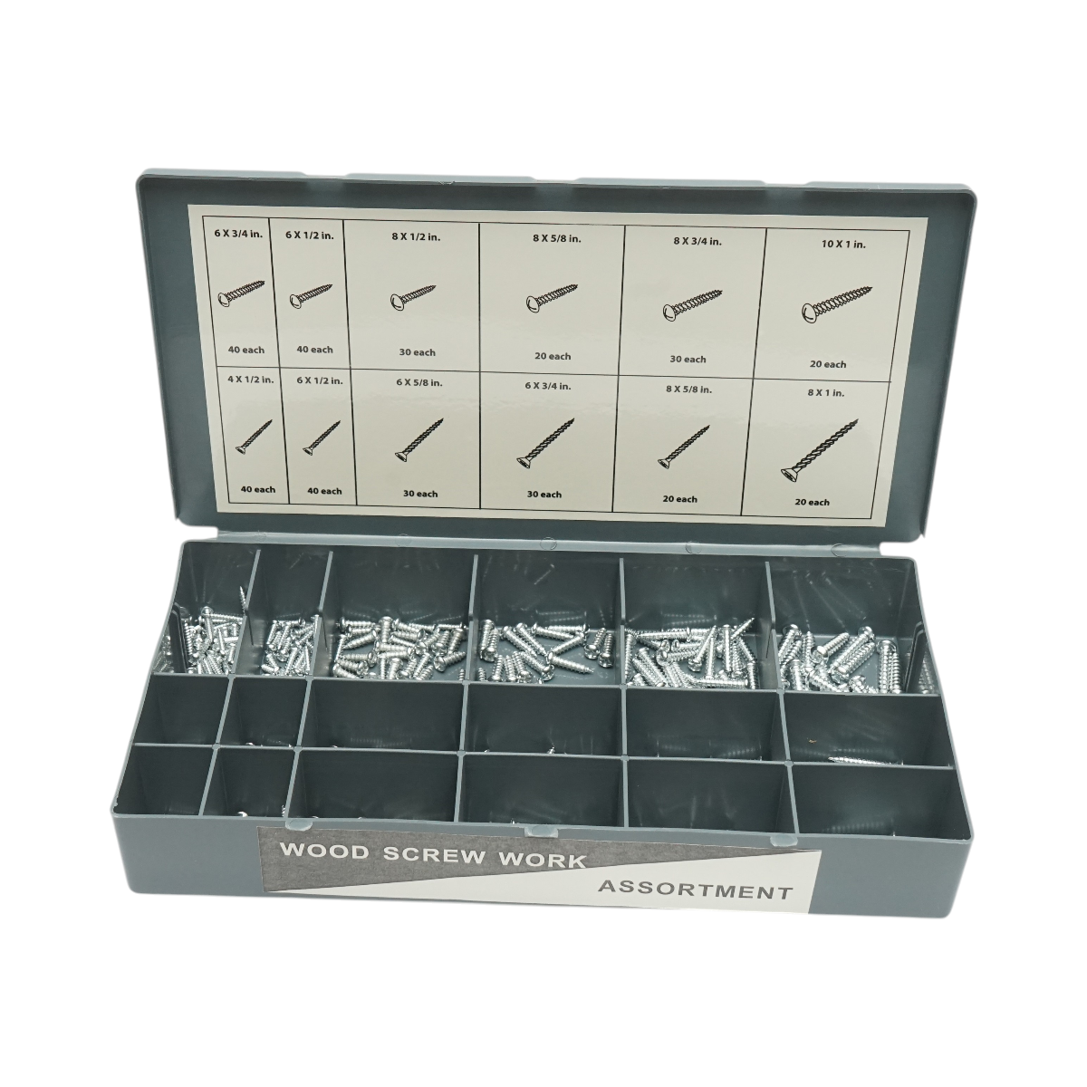 Trusa suruburi pentru lemn, metrice, inch cu piulite si saibe 1200 piese – imagine 7