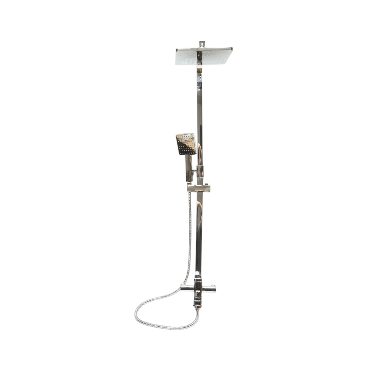 Set dus multifunctional de perete cu dus de mana, pipa cada, dus dreptunghiular, cartus ceramic, crom lucios – imagine 3