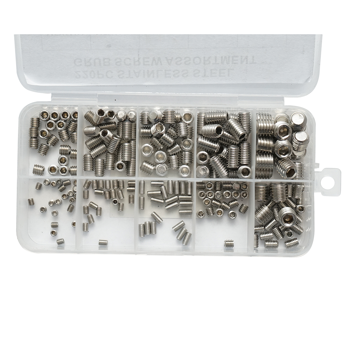 Trusa stifturi filetate fara cap cu imbus M3-M8 220 piese – imagine 4