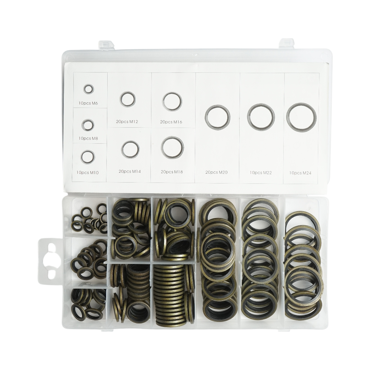 Trusa garnituri metalice cu cauciuc M6-M24 150 piese – imagine 2