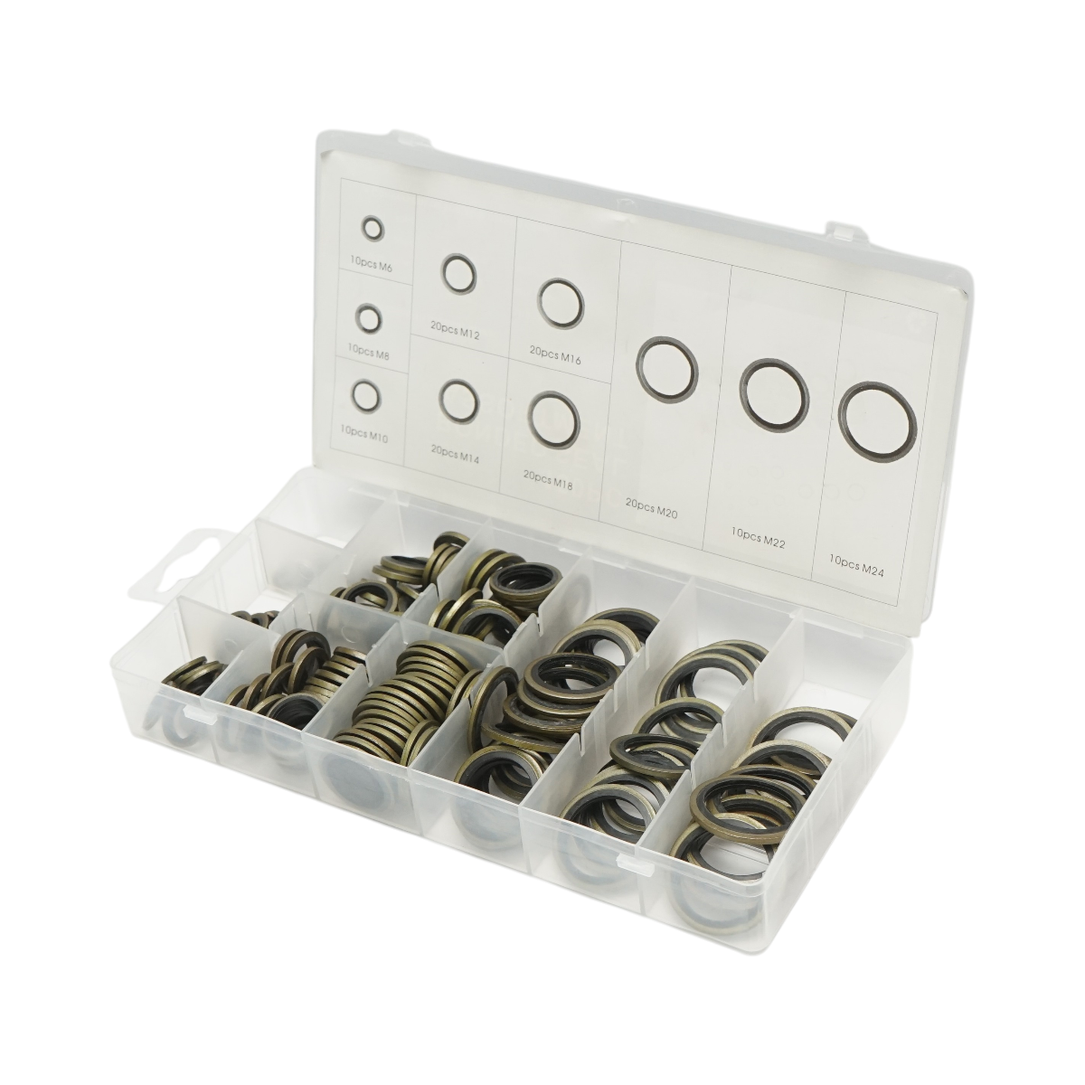 Trusa garnituri metalice cu cauciuc M6-M24 150 piese – imagine 4