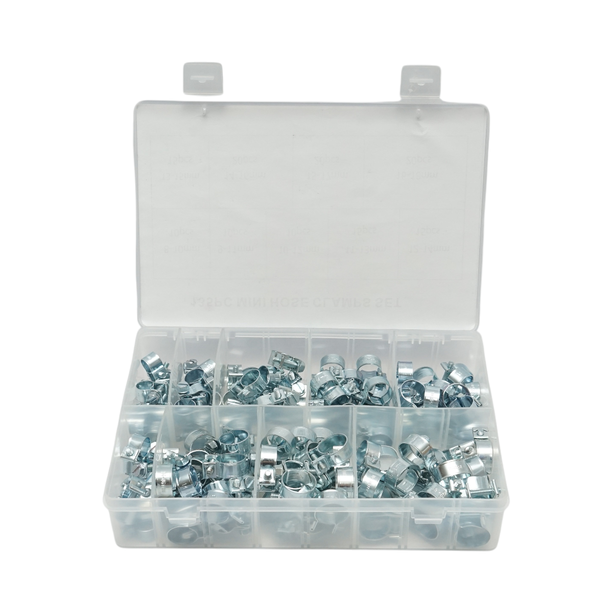 Trusa coliere metalice cu surub pentru furtunuri 8-18mm 135 piese