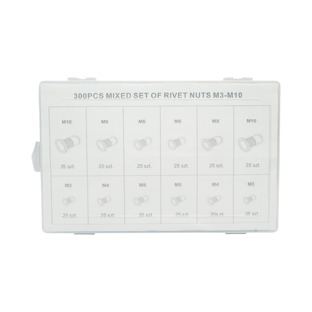 Trusa piulite nit cu guler M3-M10 300 piese – imagine 3