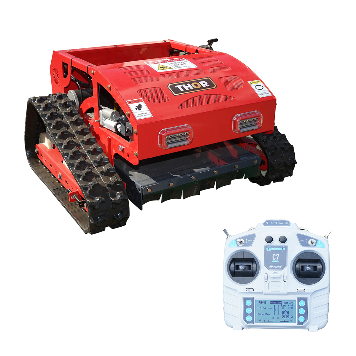 Robot de tuns iarba pe senile cu telecomanda, motor Loncin 9CP, 224cc, latime de taiere 550mm THOR