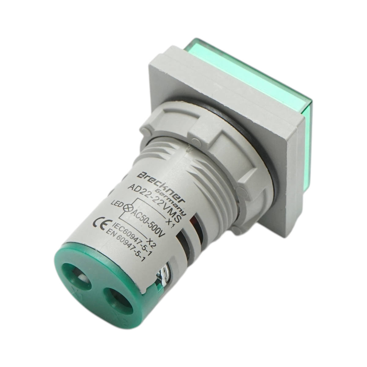 Indicator digital voltmetru LED verde 50-500V AC Ø 22mm Breckner Germany – imagine 3