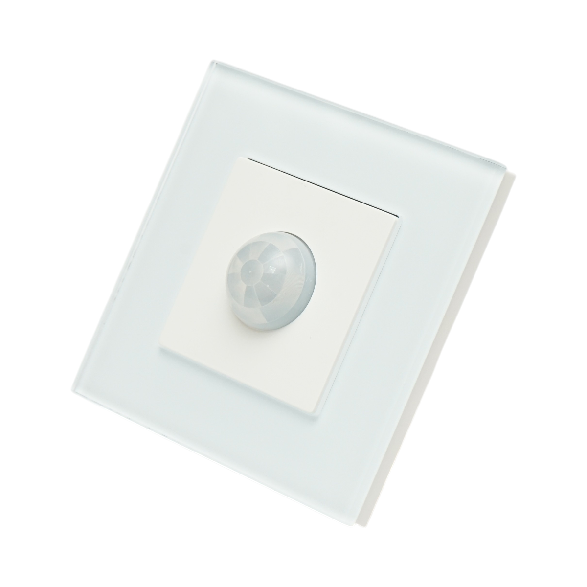 Intrerupator senzor miscare PIR alb 220V, rama sticla 86x86x34mm