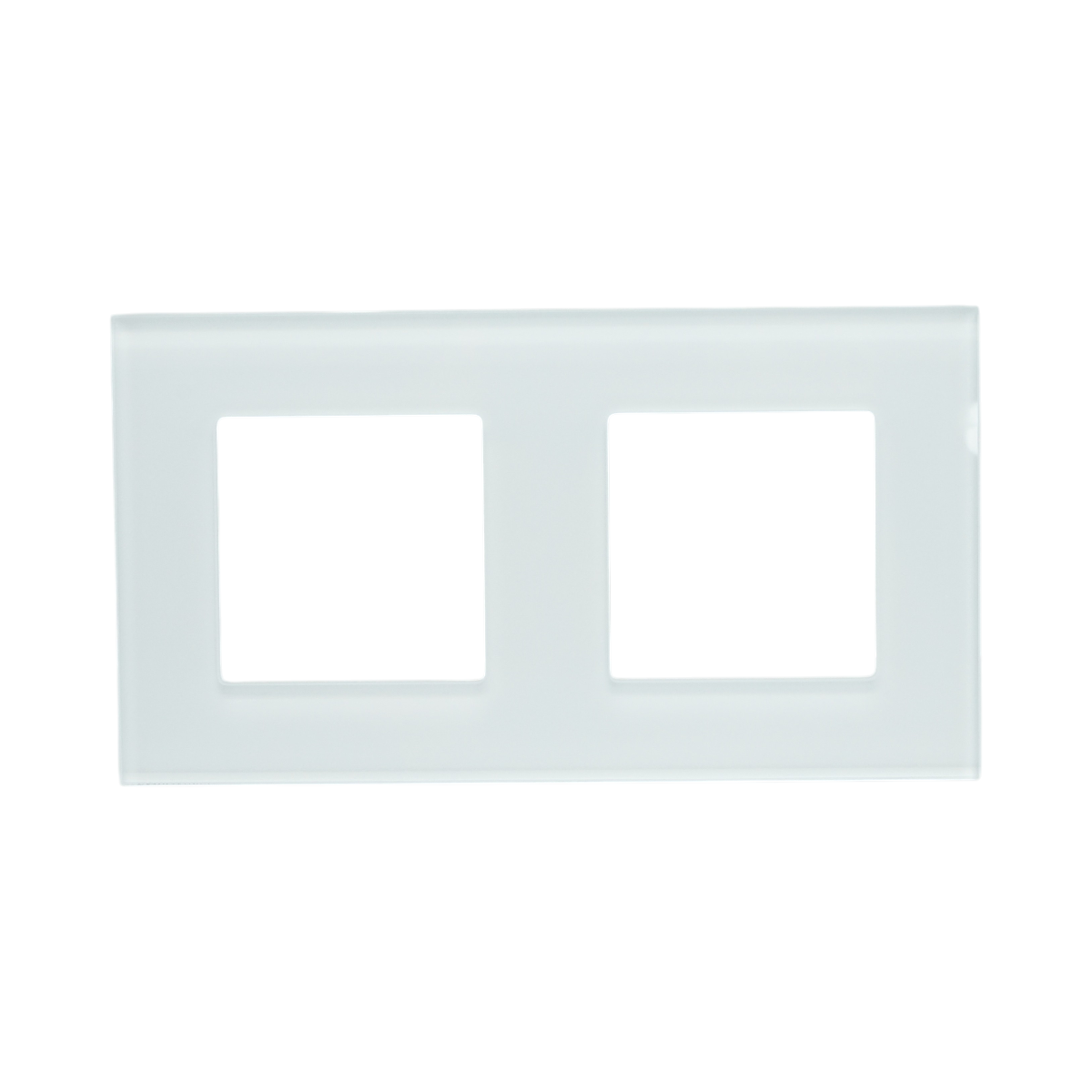 Rama dubla sticla alba priza si intrerupator 157x86mm