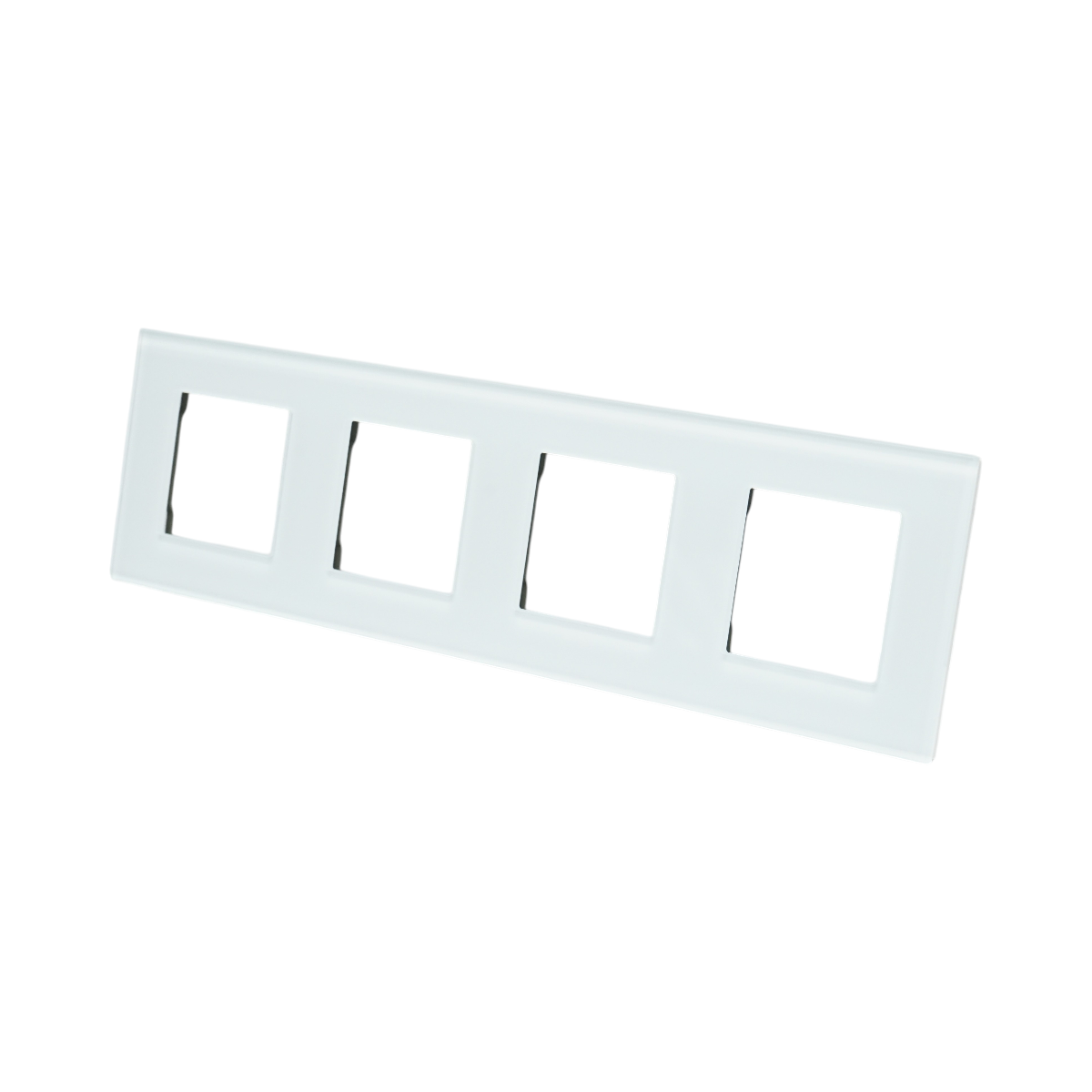 Rama cvadrupla sticla alba priza si intrerupator 299x86mm – imagine 3