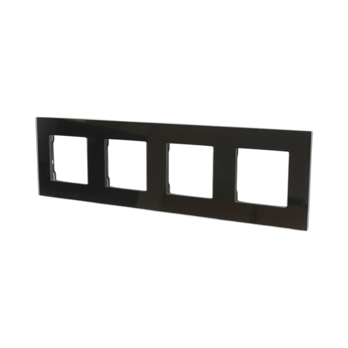 Rama cvadrupla sticla neagra priza si intrerupator 299x86mm – imagine 4