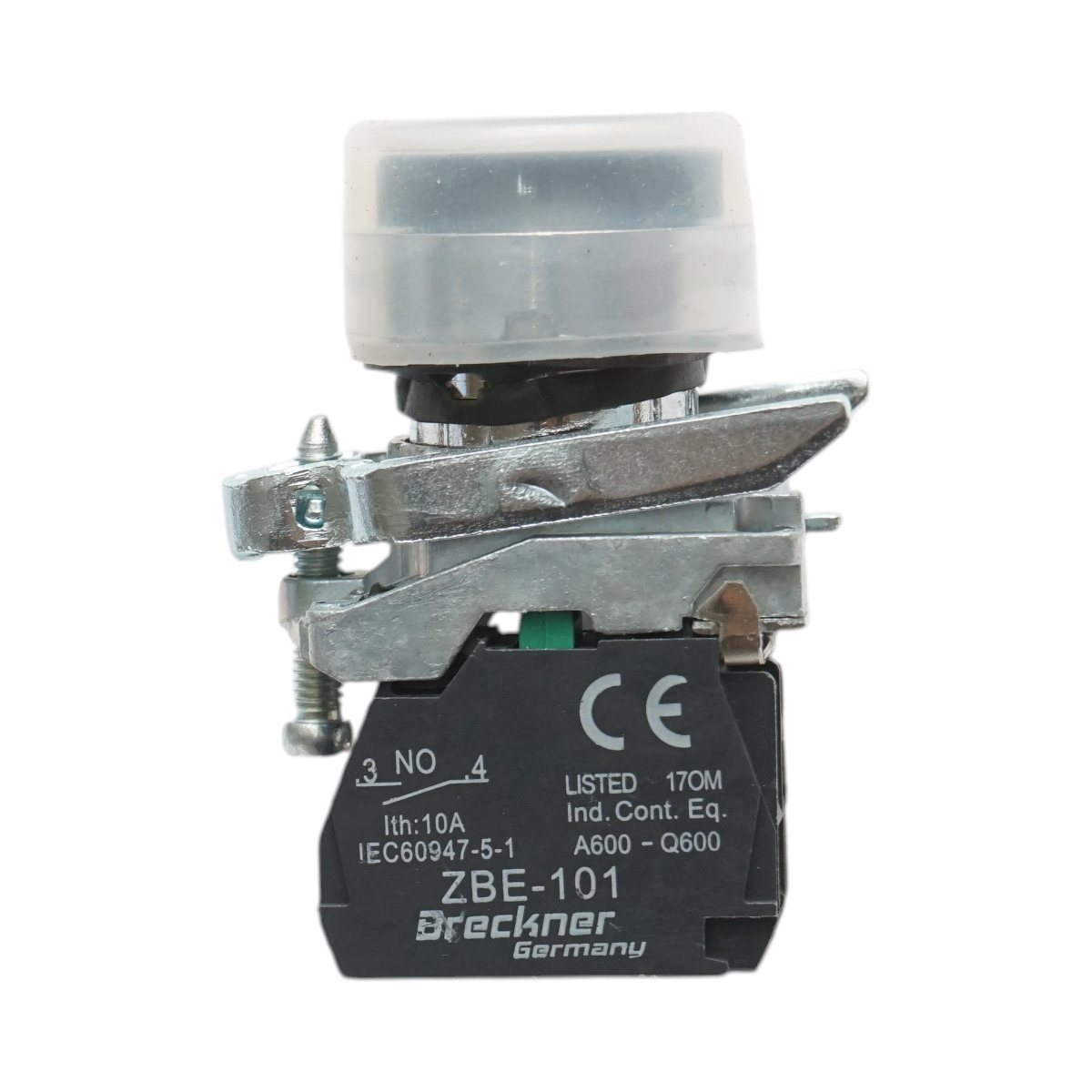 Buton comanda negru cu capac protectie 22mm, 1NO, TB4-BP21, IP65 Breckner Germany