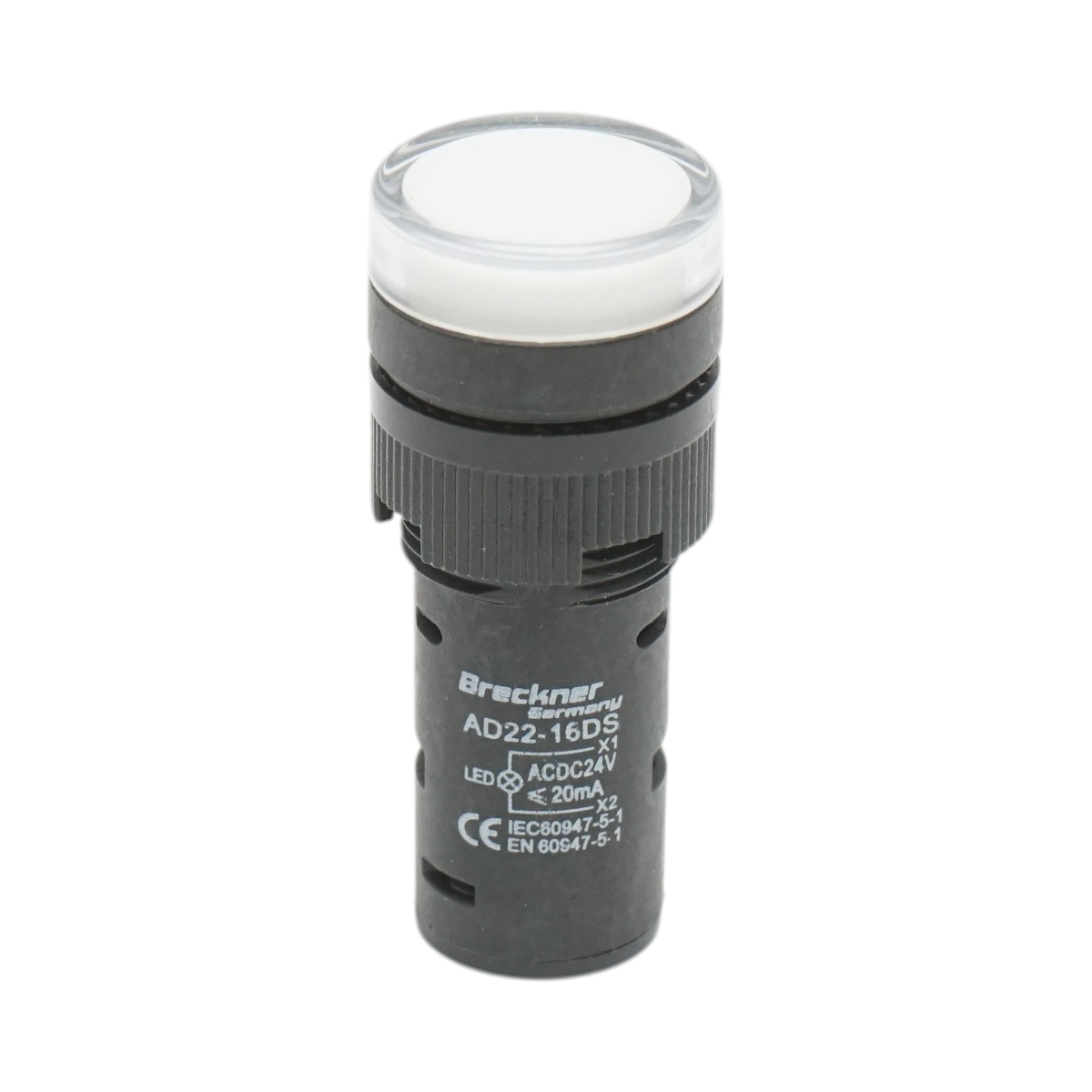 Indicator semnalizare LED alb 24V AC/DC 16mm Breckner Germany