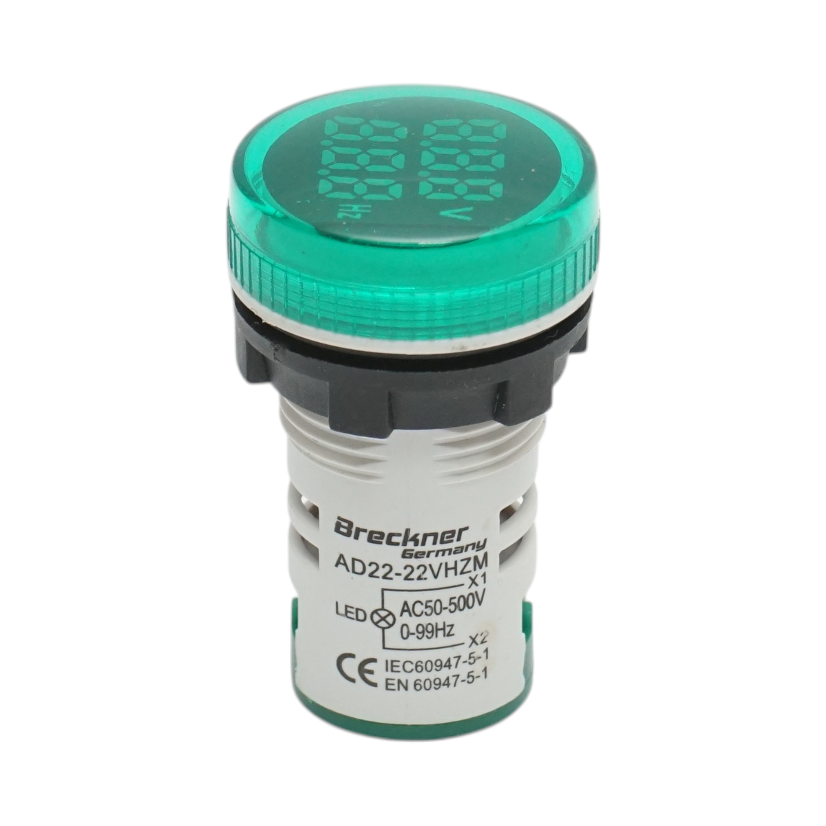 Indicator voltmetru si frecventa LED verde 0-99Hz/50-500V AC Breckner Germany