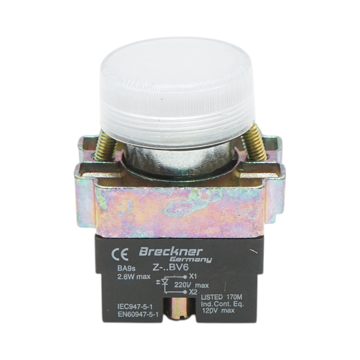 Buton indicator LED alb 220V LAY5 Breckner Germany