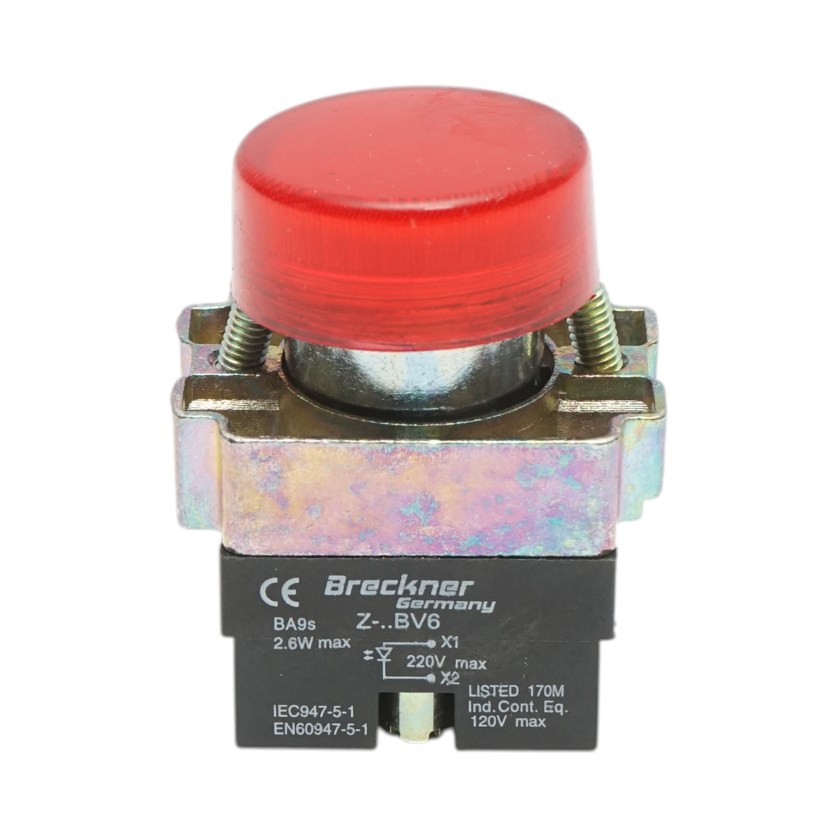 Buton indicator LED rosu 220V LAY5 Breckner Germany